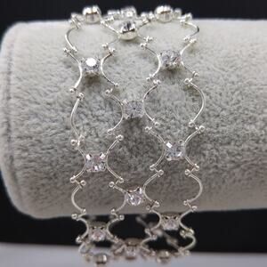Vintage Carolee Rhinestone Rhinestone Bracelet, Wedding Lace Style, 1990s